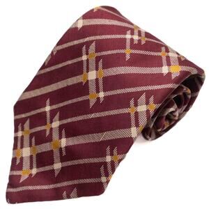 The Men's Store Vintage Retro Burgundy Silk Wool Blend 60's 70's Necktie